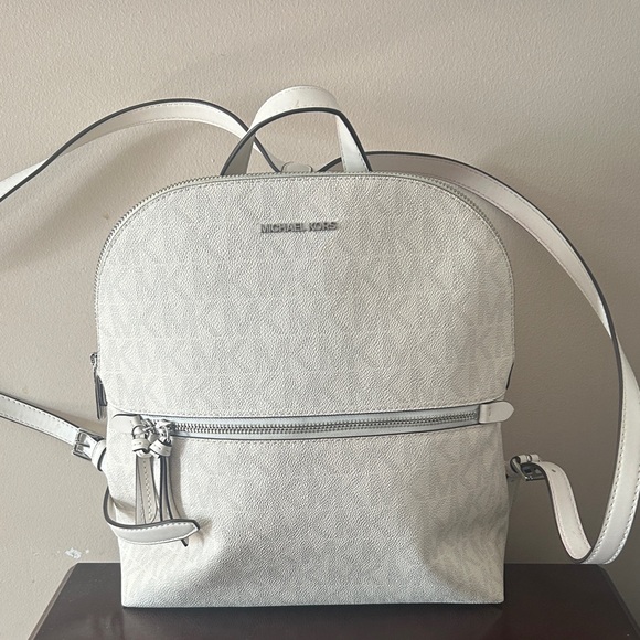 Michael Kors Handbags - Michael Kors Cream Logo Mini Backpack